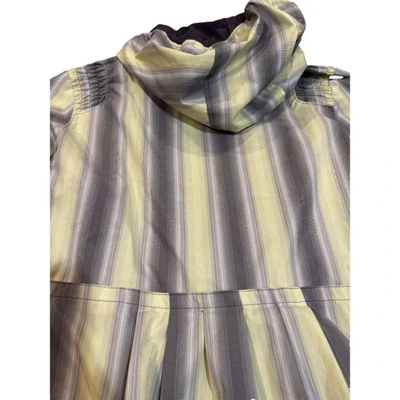 rare Lululemon Track and Field Jacket Sz 8 Gray yellow hood reflective raincoat - Picture 4 of 13